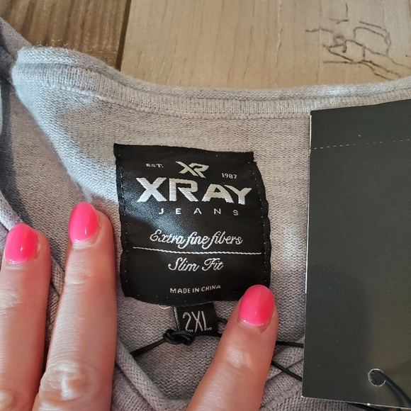 NWT X-Ray Jeans Men's Grey V-Neck Sweater Slim Fit Size XXL - Picture 14 of 16